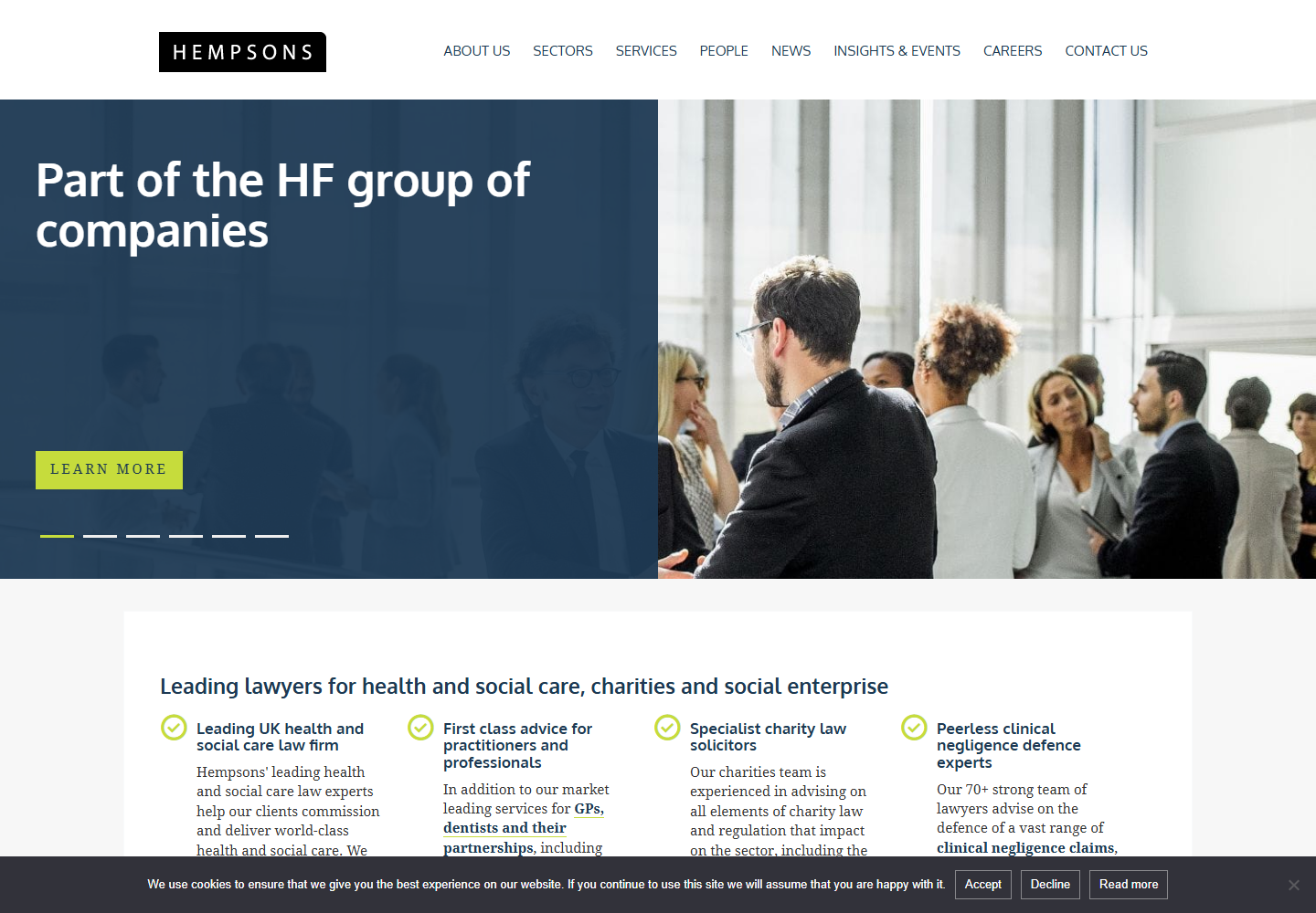 Captura do site Hempsons