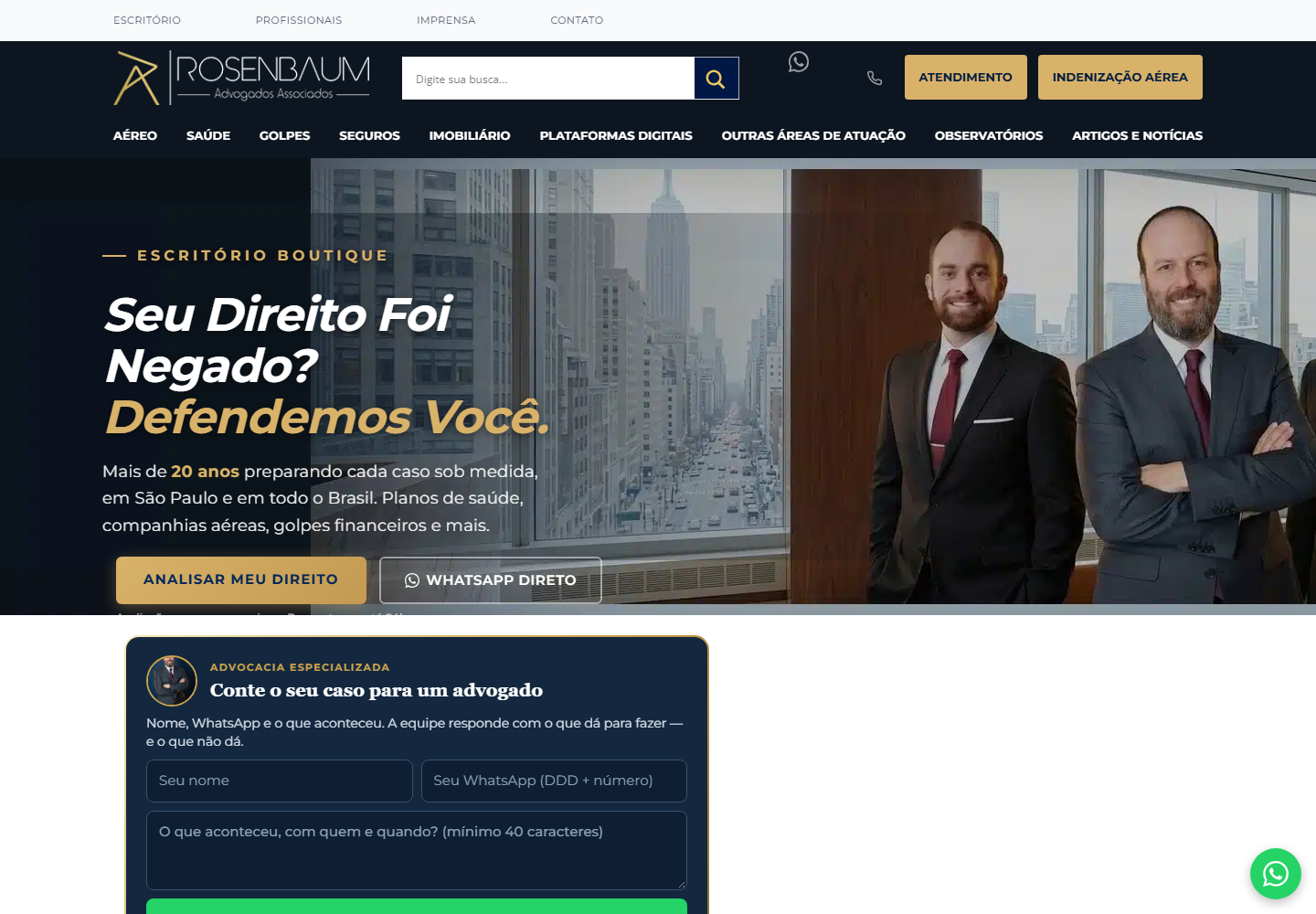 Captura do site Rosenbaum