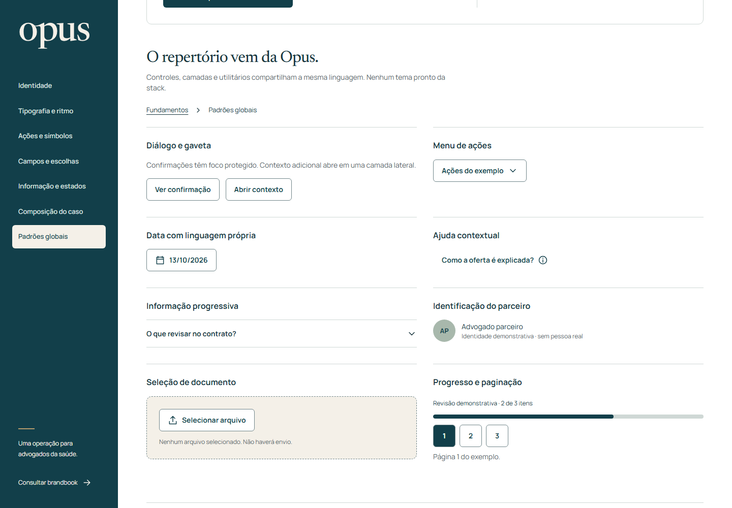 Catálogo de fundamentos: padrões globais de controle