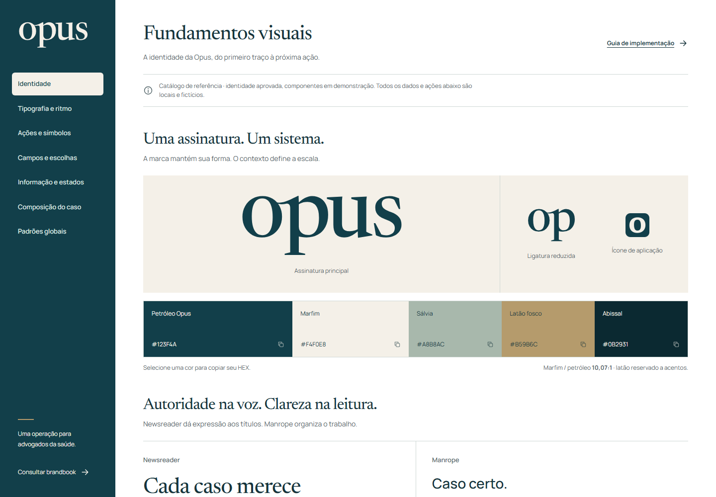 Catálogo de fundamentos: identidade e navegação
